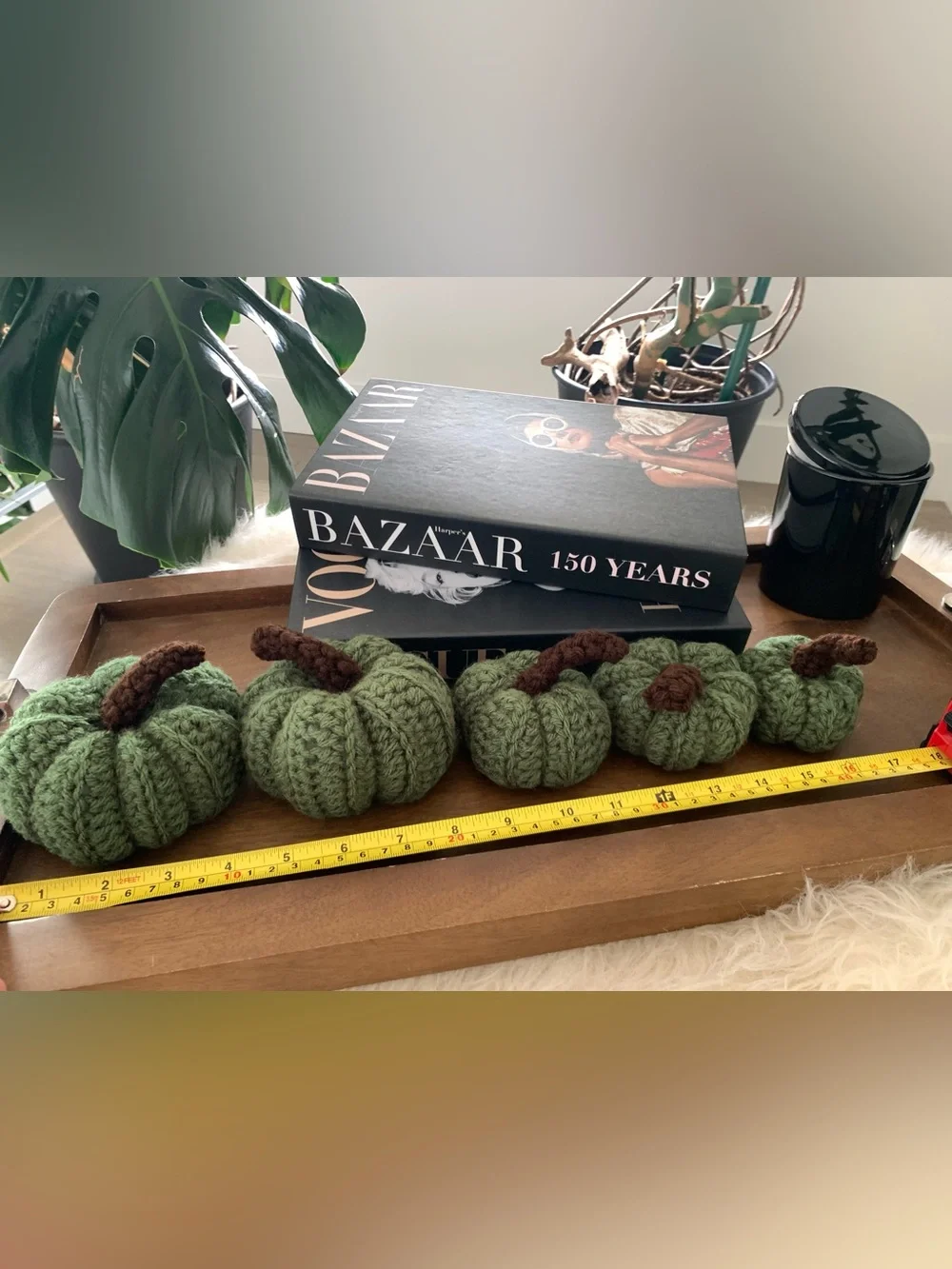 Fall pumpkins Decor crochet style set of five